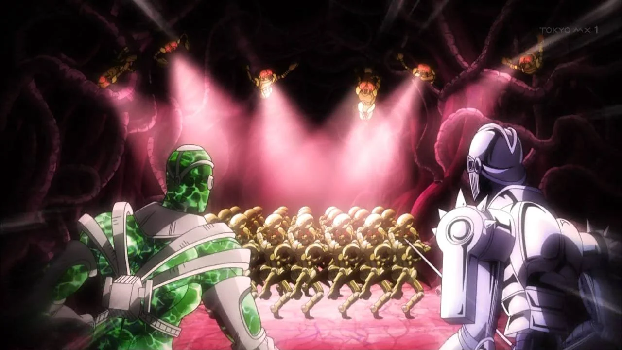 Stardust Crusader – Hierophant Green and Silver Chariot VS Lovers